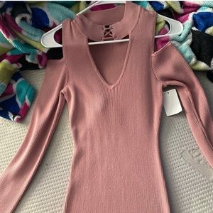 Pink medium long sleeve dress